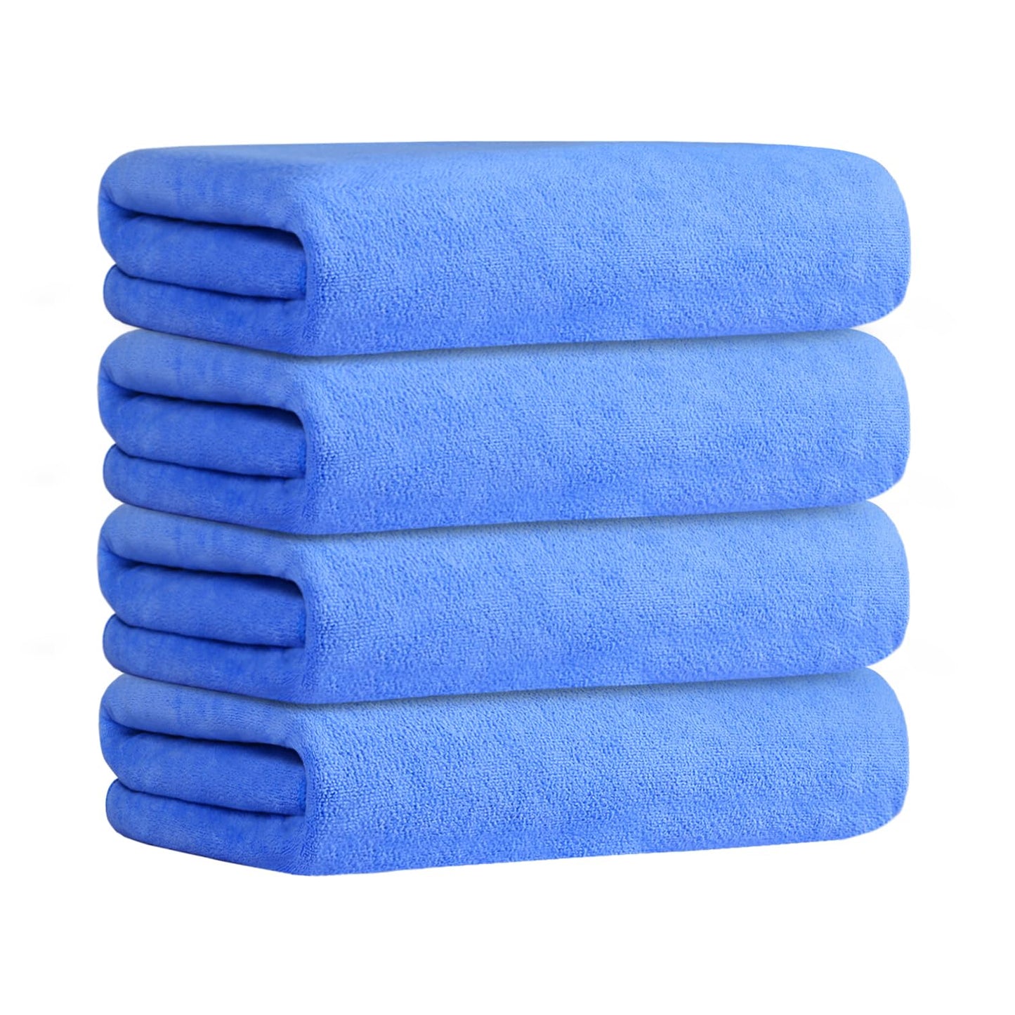 JML Microfiber Bath Towels, Oversized, Ultra Soft, Super Absorbent and Fast Drying, No Fading Large Bathroom Towel Set for Sport, Travel, Fitness, SPA and Yoga (Coral Fleece - Blue, 30 in x 60 in)