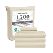 LANE LINEN 100% Egyptian Cotton White Sheets King Size - 1500 TC, 4 Pc - Luxury Sateen Weave Cotton King Size Sheets Set - 15" Extra Deep Pocket King Sheets Sets - White Bed Sheets