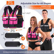 Sportneer Adjustable Weighted Vest Weights: 2-18 lbs/2-40 lbs Washable Weight Vest 16 In 1 Fast Adjust Rucking Vest for Women and Men Home Gym Workout Fitness Strength Training Vests