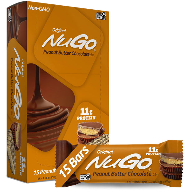 NuGo Protein Bar, Vanilla Yogurt, 11g Protein, 170 Calories, Gluten Free, 1.76 Ounce each, 15 Count (Pack of 1)