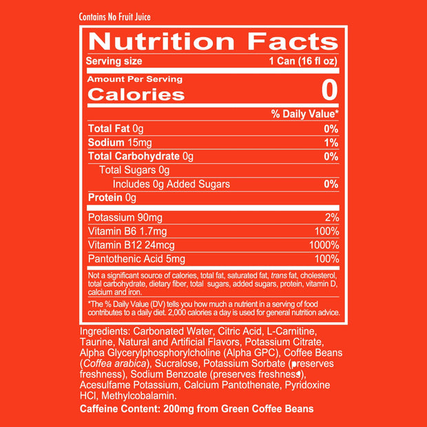 REDCON1 Energy High Performance Drink, Vice City - Zero Sugar Energy Drink with Alpha GPC Nootropic - 200mg of Natural Caffeine from Green Coffee Beans - Vitamin B6, B12 & B5 to Boost Mood (12 ct)