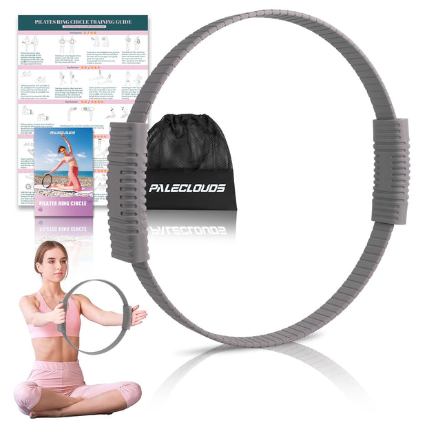 Pilates Ring, 13.5"/12" Silicone Magic Circle with Training Poster & Portable Bag, Pilates Ring Circle for Inner Thigh Workout, Yoga, Lose Weight & Physical Therapy for Women