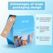 OK TAPE Kinesiology Tape Pre Cut Strips Bulk (150 PCS),Elastic Cotton Latex Free Hypoallergenic Athletic Tape Roll for Muscle Joint Knee,Waterproof k Tape 2in×10in/PCS