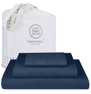 Threadmill Luxury 100% Cotton King Size Sheets Set- 800 Thread Count Jacquard Celine Hotel White, Better Than Egyptian Cotton,4 Pc Striped Bed Set, Damask Bed Sheets with 16" Deep Pocket