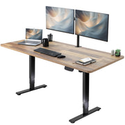 VIVO Electric 63 x 32 in Standing Desk, Memory Height Adjustment, 176 lb Frame Support, 2E Series, Black Top Black Frame, DESK-KIT-2E1B