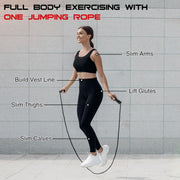 Weighted Jump Rope for Men and Women 1 LB Ball Bearing Rapid Speed Skipping Rope for Workout Fitness Exercise Aluminum Handle Adjustable Length Fabric Cotton and Solid PVC