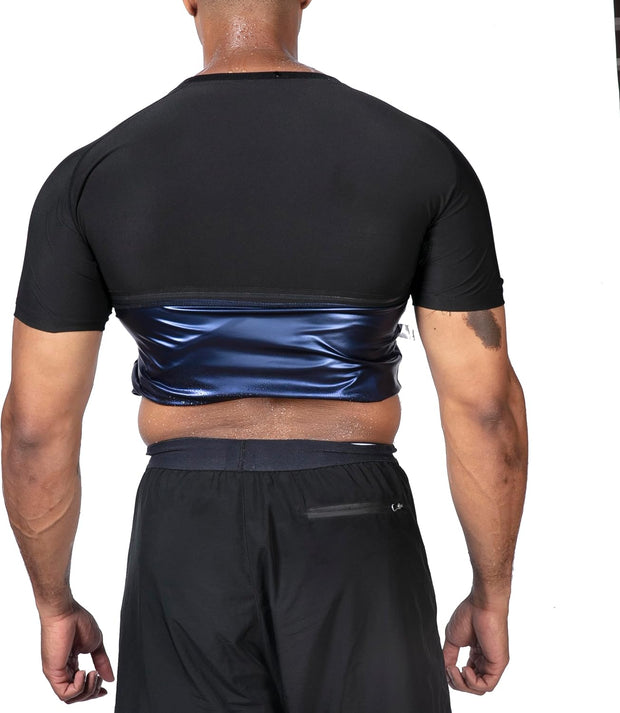 Sauna Sweat Suits Shirt for Men Sweat Suit Compression T-Shirt Workout Sports Shapewear Gym Exercise Jacket