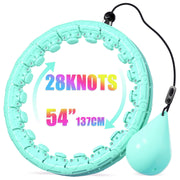 Weighted Hula Infinity Fitness Hoop for Adult Weight Loss, 2 in 1 Smart Fitness Workout Hula Circle Hoops with 28 Detachable Knots, Exercise Fit Hoop Suitable for Women and Beginners
