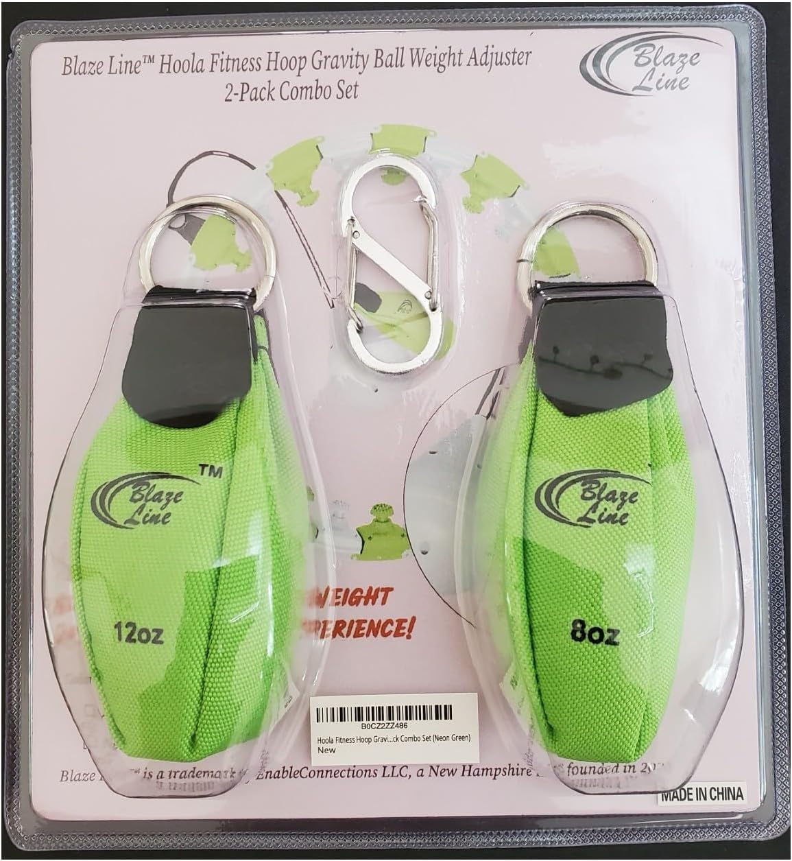 Blaze Line Hoola Fitness Hoop Adjustable Weight Bag 8oz and 12oz Pouch 2-Pack for Weight Loss, Fitness, Exercise and Workout