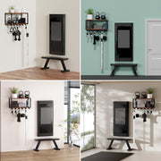 TJ.MOREE 2 Tier Floating Shelf Compatible with Tonal Accessories, T-Bracket Lock Adapters Hanger, Wall Mount Home Gym Storage Rack for Fitness Equipment