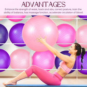 Leyndo 4 Pcs 26 Inch Yoga Exercise Ball Pilates Pregnancy Birthing Fitness Ball with Quick Pump Anti Burst for Improved Posture, Balance, Yoga, Pilates, Training
