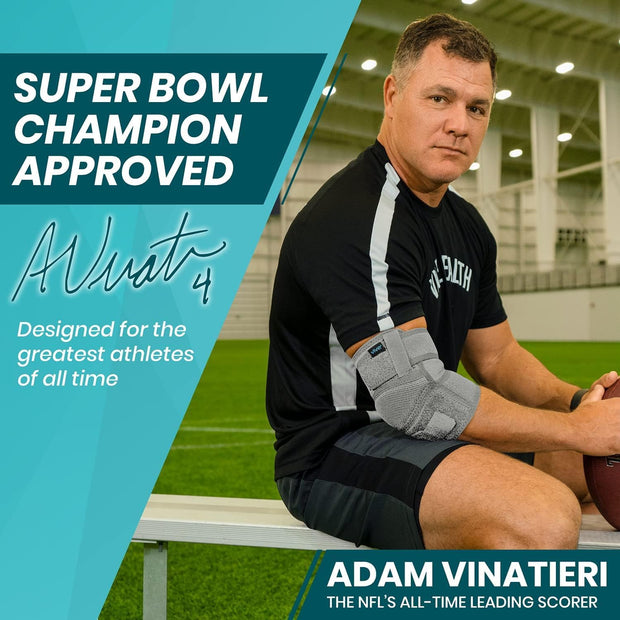 Vive Elbow Brace - Tennis Compression Sleeve - Wrap for Golfers, Bursitis, Left or Right Arm - Tendonitis Support Strap for Golf, Men and Women - Epicondylitis and Sports Recovery