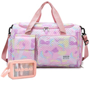 Small Gym Bag for Women, Travel Duffle Bag Carry On Weekender Bag with Shoe Compartment