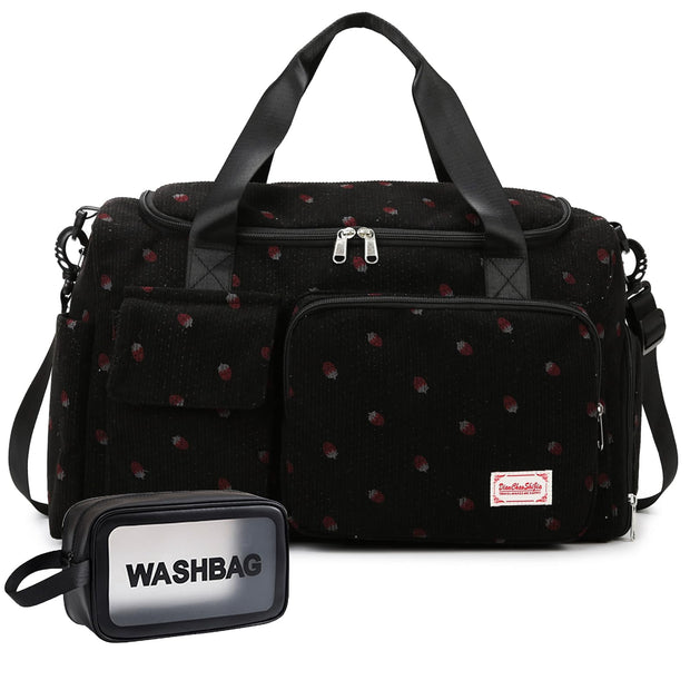 Small Gym Bag for Women, Travel Duffle Bag Carry On Weekender Bag with Shoe Compartment