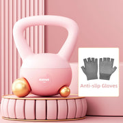 RUNWE Soft Kettlebell - Weight Options for 25, 20, 15, 10 and 5 LB Strength Training Kettlebells Weight Iron Sand Filled Shock-Proof Hand Weights for Women Men or Children