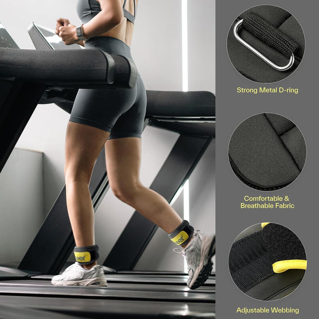 Sportneer Ankle Weights 0.5/1/2/3/5 LBS 1 Pair Wrist Leg Arm Weights for Women Men Kids Child with Adjustable Straps, Strength Weighted for Jogging Running Walking Fitness Gym Workout