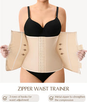 MERYOSZ Zipper Waist Trainer for Women - Mesh Corset Shapewear Tummy Control Body Shaper Waist Cincher Postpartum Girdle