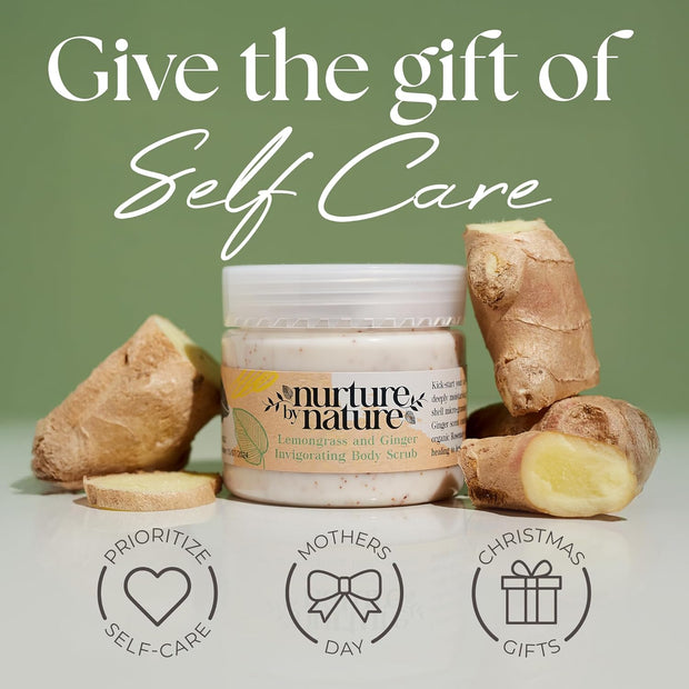 Nurture by Nature RELAX & UPLIFT Spa Kit – Birthday Gifts for Women – 6-in-1 Self-Care Kit, Spa Gift Baskets for Women, Bath Sets Gift - Bath Salts, Body Scrub, Bath Bomb, Candle, Hand Cream, Soap