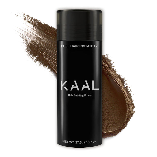 KAAL Hair Fibers | Hair Powder - (27.5g, Dark Brown), Refillable Bottle Hair Filler for Thinning Areas - For Men and Women