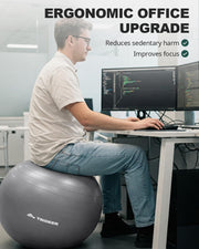 Trideer Yoga Ball – Anti-Burst Exercise Ball for Pregnancy, Office, Birthing, Stretching & Core Workout – Home Gym & Therapy