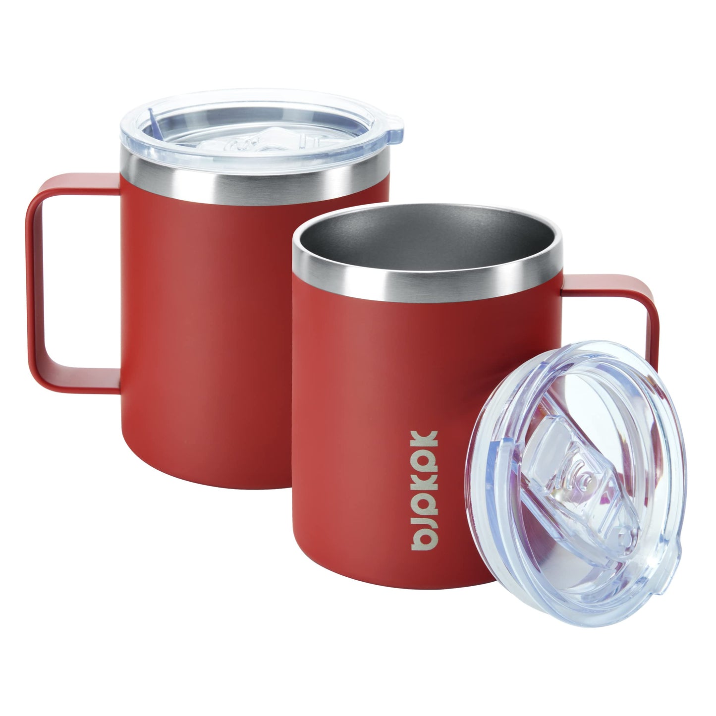 BJPKPK 2 pcs Insulated Coffee Mug, 12 oz Stainless Steel Insulated Coffee Tumbler with Lid for Hot Drinks & Cold Drinks- Turquoise