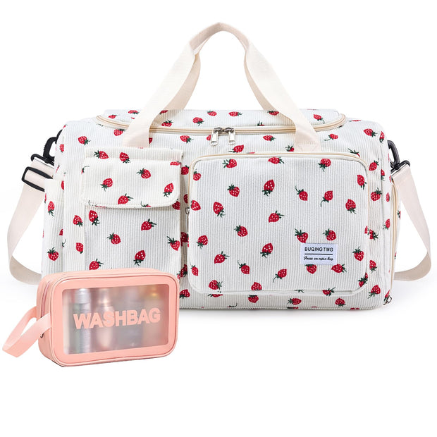 Small Gym Bag for Women, Travel Duffle Bag Carry On Weekender Bag with Shoe Compartment