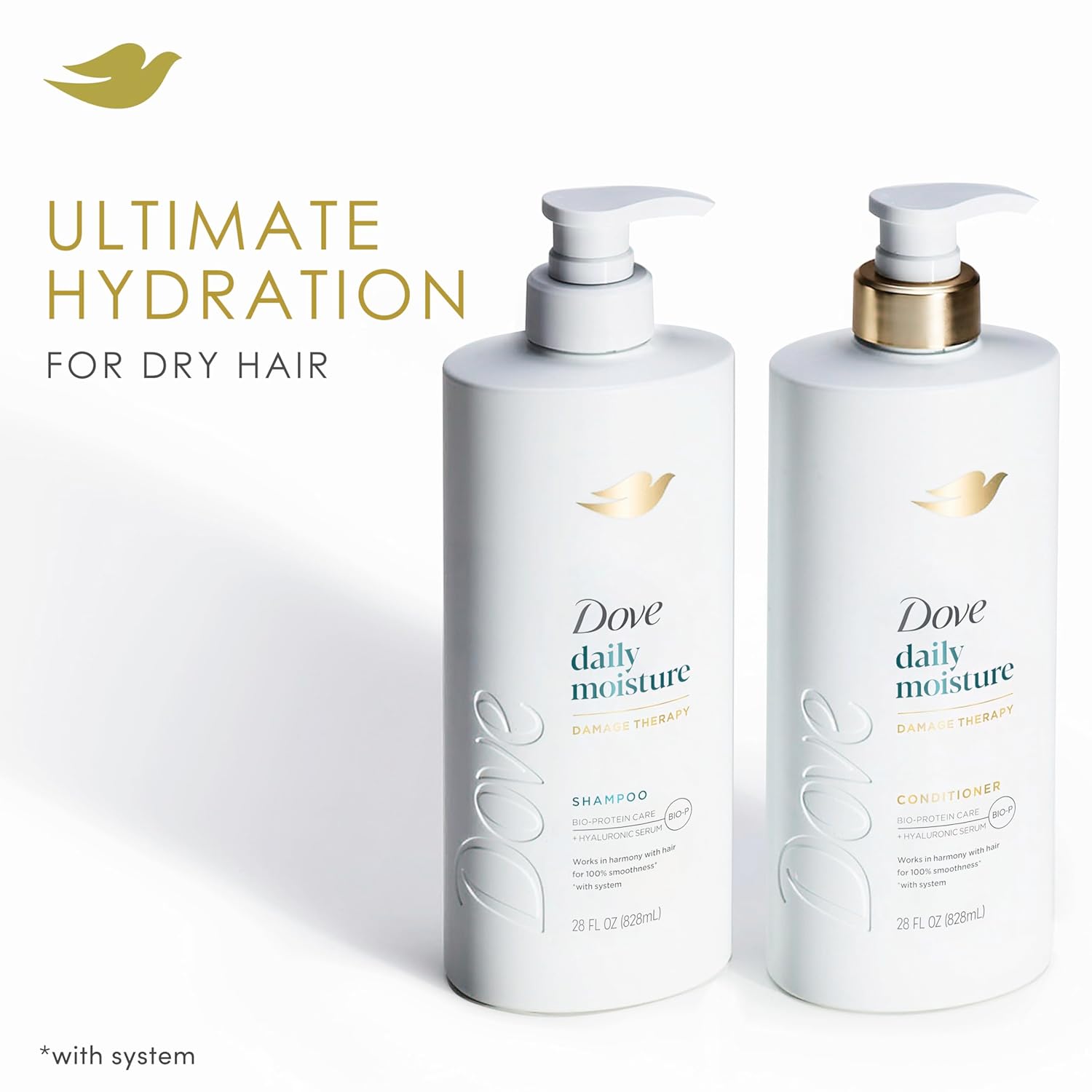 Dove Shampoo Coconut & Hydration for Dry Hair with Bio-Protein Care Technology and Coconut Oil 28 Fl Oz