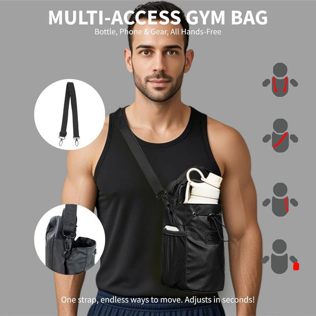Super Strong Magnetic Gym Bag, Magnetic Water Bottle Bag for Men and Women, Heavy-Duty Load Capacity, Compatible with Various Water Bottles, Waterproof Material, Perfect for Workouts.