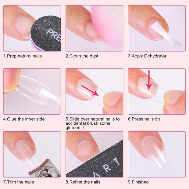 Makartt Super Strong Nail Glue for Press ons: Acrylic Nail Tips-Fake Nails-Salon Quality, Brush On, Quick Dry, Easy Application Durable & Long-Lasting Fast Glue False Nails