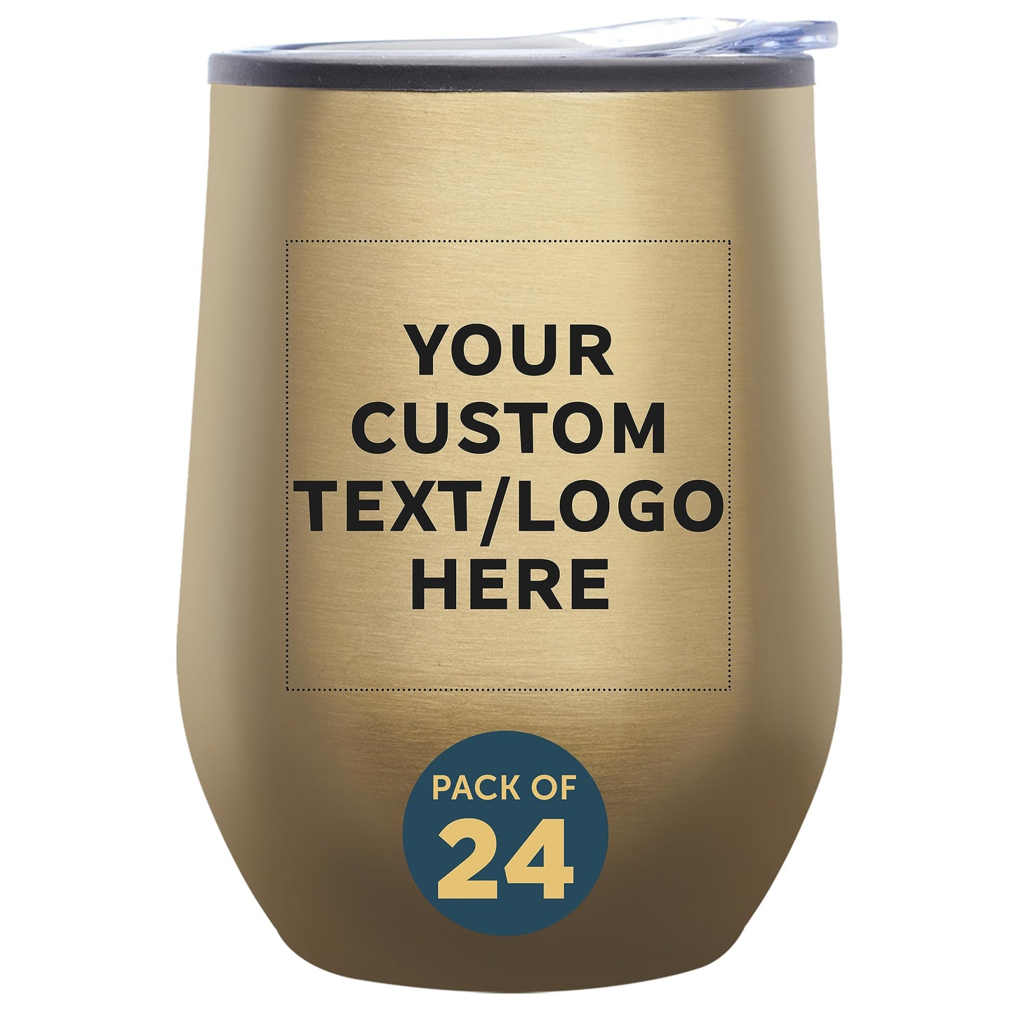 Custom Stemless Wine Tumblers 12 oz. Set of 6, Personalized Bulk Pack - Insulated, Perfect for Wine, Cocktails, Other Hot & Cold Beverages - Silver