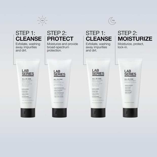 Lab Series All-In-One Multi-Action Face Wash - Men's Face Scrub - Cleanse and Purify Skin - Skin Care for Men