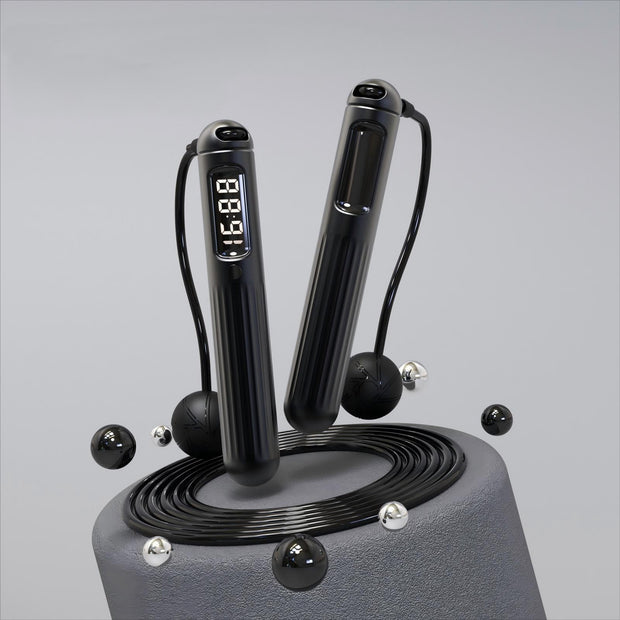 Jump Rope - Jump Rope for Men, Weighted Jump Rope, Jump Rope for Women, Adjustable Length, Smart App, LCD Counter, Durable PVC, 2-in-1 Ropeless & Traditional Modes for Home, Gym, Office, Outdoor Use