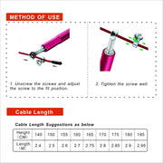 Speed Jump Rope - 360° Swivel Ball Bearing - Adjustable steel coated rope-Aluminum Anti Skipping Handle -Fitness Training Boxing Sports Exercises -Suitable for Kids and Adults