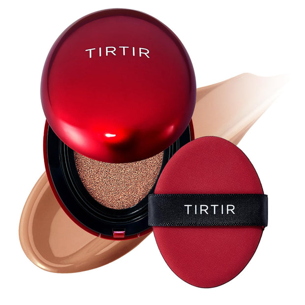 TIRTIR Mask Fit Red Cushion Foundation | Full coverage, Weightless, Skin fit, Satin Glow Finish, Korean Makeup, beauty, Tattoo cover up, Buildable (#29N Natural Beige, 0.63 Fl Oz)