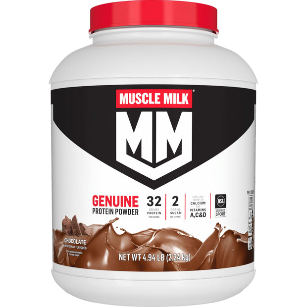 Muscle Milk Genuine Protein Powder, Strawberries 'N Crème, 32g Protein, 4.94 Pound