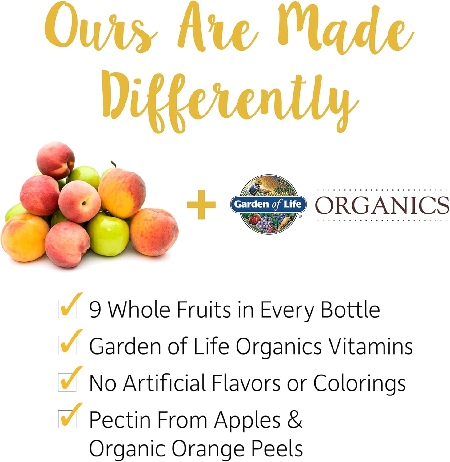 Garden of Life Organics Men's Gummy Vitamins - Berry - Certified Organic, Non-GMO, Vegan, Kosher Complete Multi - Methyl B12, C & D3 - Gluten, Soy & Dairy Free, 120 Real Fruit Chew Gummies