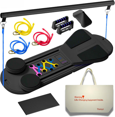 Pilates Reformer Board - Home Gym Workout Set for Core & Full Body Training, Pilates Exercise Equipment, Ab Machone, Compact Fitness Gear for Strength, Toning & Weight Loss