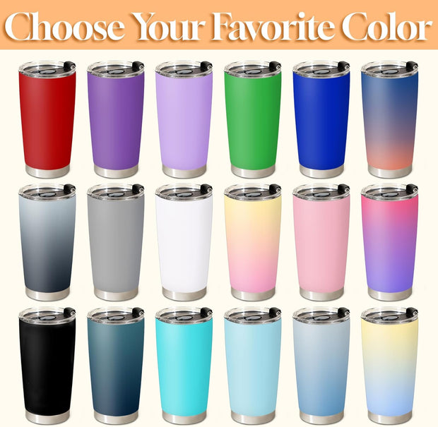 Personalized Coffee Tumbler With Picture Text Name Logo, Custom Photo 20oz Stainless Steel Tumbler With Lid & Insulated, Employee Appreciation Christmas Gifts for Men Women - Customized By Enterprise