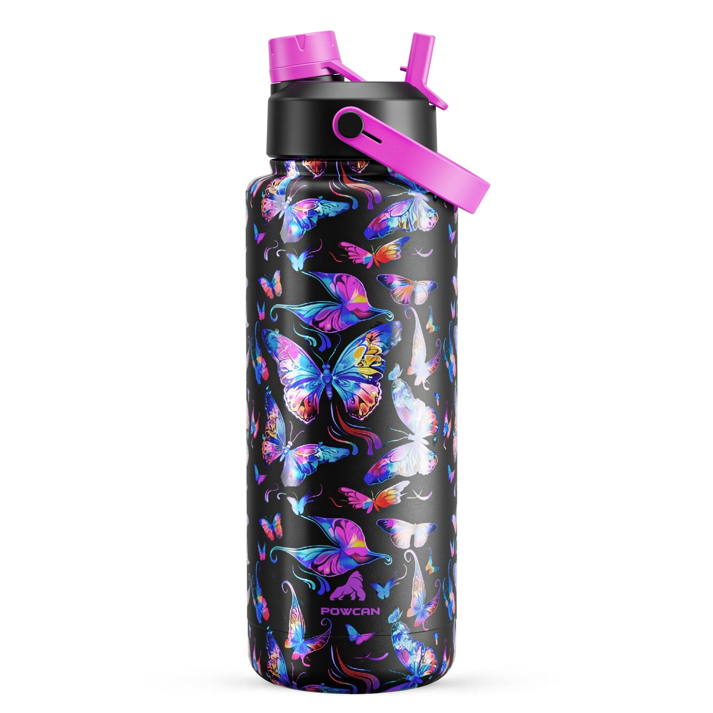 26 oz Insulated Water Bottle with 2-in-1 Straw and Spout Lid, Keep Cold 24H, Leak-Proof, Fits in Car Cup Holder, Stainless Steel Water Bottle for Sports, Travel, and School (Cotton Candy)