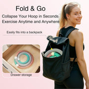 Weighted Soft Spring Hula Hoop for Adults, 3lb Foldable for Home and Travel, Portable Slimming Fitness Hoop for Weight Loss, Waist-Friendly Design, Upgraded Closed Silent Version