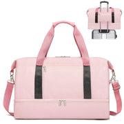 Sports Gym Bag for Women, Travel Duffle Bag with Shoe Compartment & Wet Pocket, Fitness Yoga Bag Weekender Overnight Bag Small