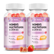 Sugar Free Multivitamin Gummies for Women 14+ w/Iron, Inositol, Folate, Biotin, Womens Daily Multivitamin Gummy w/Vitamin A, C, B, D3, K2, for Hair, Skin, Energy, Immune, Strawberry Flavor