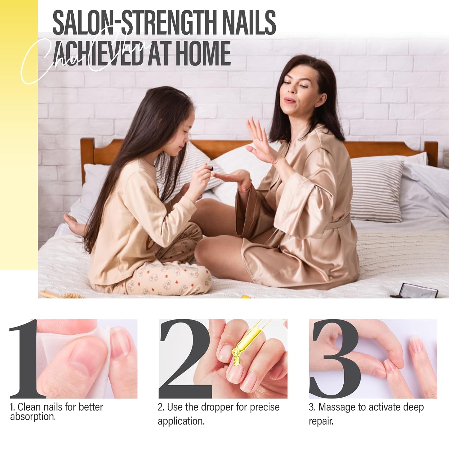 CHUCHU Nail Growth and Strengthener Oil for Cuticle - Pineapple Scent Cuticle Oil Repair Moisturizing Treatment - Natural Jojoba Vitamin B & E Nail Oil for Dry Cracked Nails