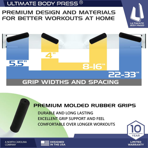Ultimate Body Press Wall Mounted Doorway Pull Up Bar
