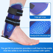 Velpeau Ankle Stabilizer Brace for Sprain, Ligament Injury (Grade 1 to 2), Tendonitis, Adjustable Stirrup Ankle Support Splint for Women and Men,Reversible Left & Right Foots,One Size(Foam Pads, Blue)