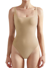 SUUKSESS Women Sexy Square Neck Thong Bodysuit Backless Sleeveless Tank Tops