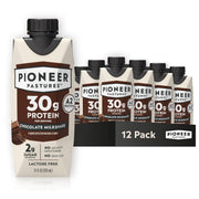 Pioneer Pastures - High Protein A2 Milkshakes - Chocolate - A2 Nutritional Milk, 30g Protein, 2g Sugar, No Artificial Sweeteners, No Seed Oils - All-Natural, Breakfast Shake, Meal Replacement, Workout - 11oz, 12 Pack