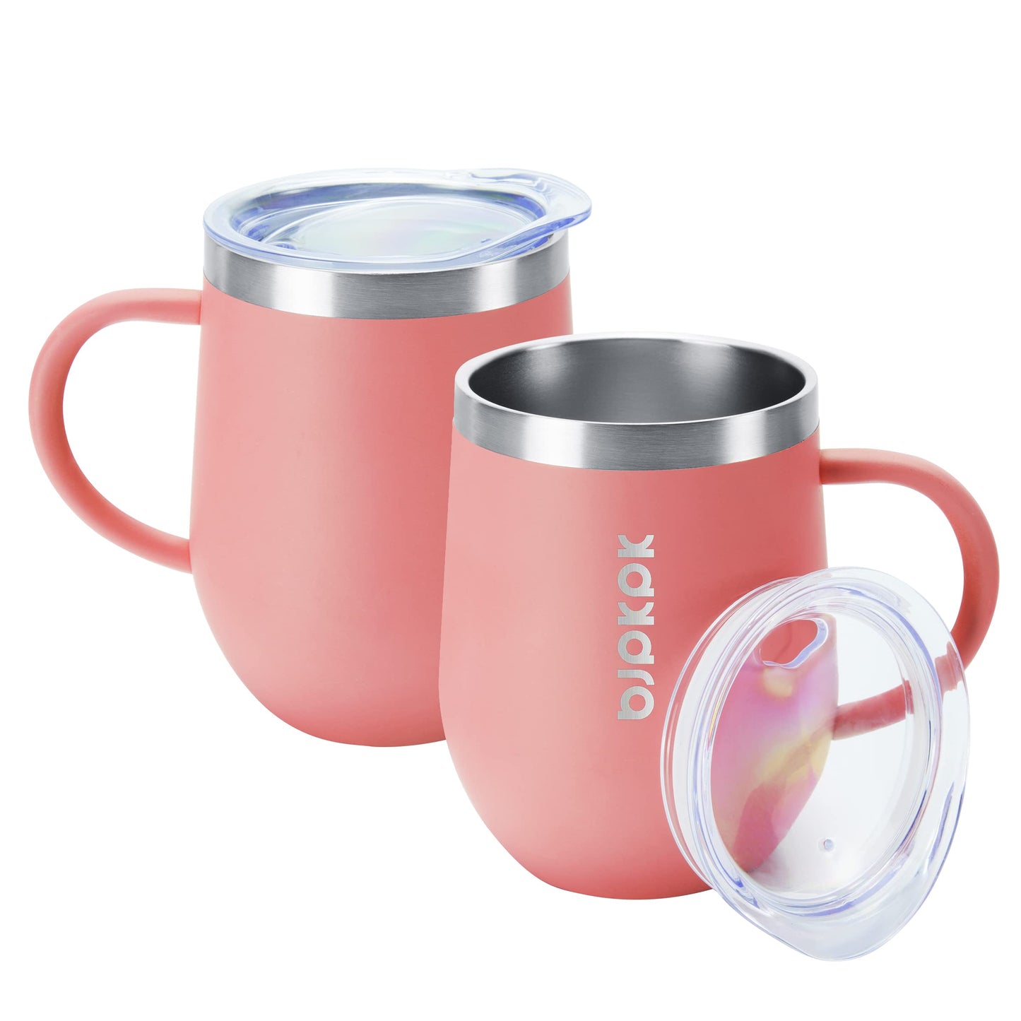 BJPKPK 2 pcs Insulated Coffee Mug, 12 oz Stainless Steel Insulated Coffee Tumbler with Lid for Hot Drinks & Cold Drinks- Turquoise