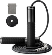 Weighted Jump Rope for Men, Women (1.5LB) - Alloy Steel Handles, Speed Skipping Rope, Gym,Indoor/Outdoor - Fitness, Workout, Boxing - Solid PVC & Cotton Rope