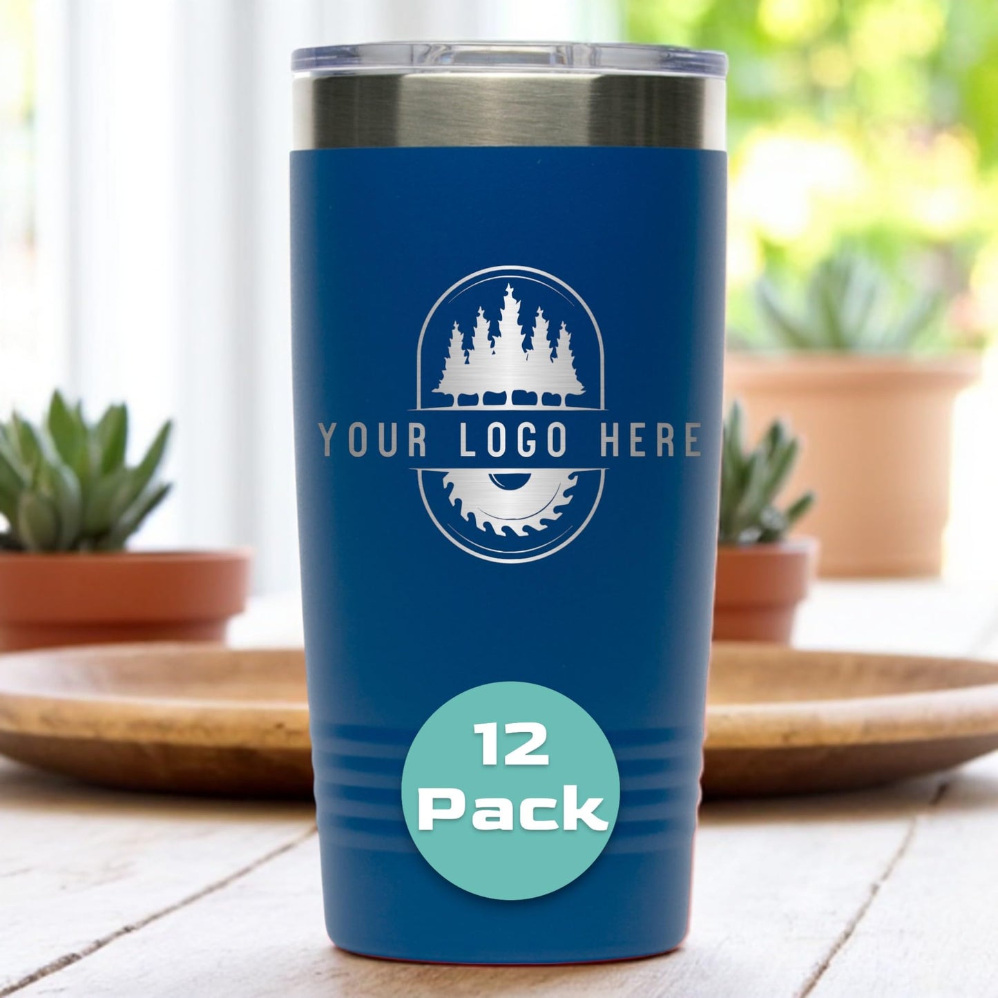 20oz Stainless Steel Tumbler - Upload Your Logo, Custom Engraved, Double Wall Vacuum Insulated Travel Mug, Ideal for Corporate Gifts, Events, and Sports Teams